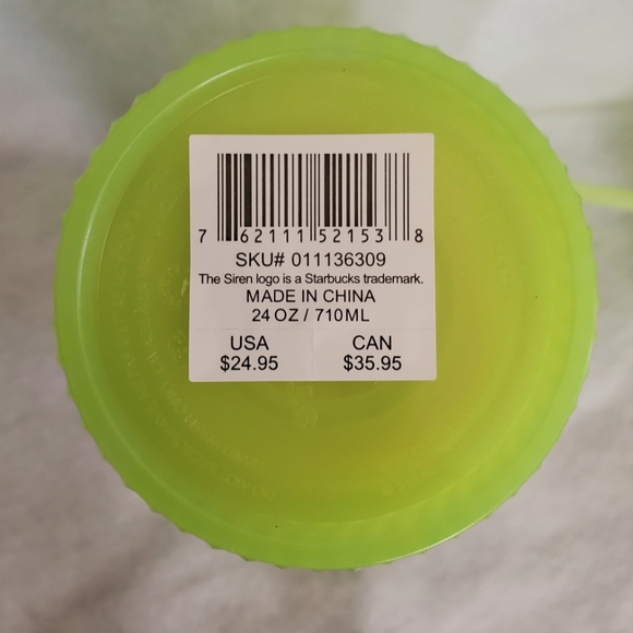 Starbucks lemongrass glow in the dark tumbler with straw - Picture 3 of 6